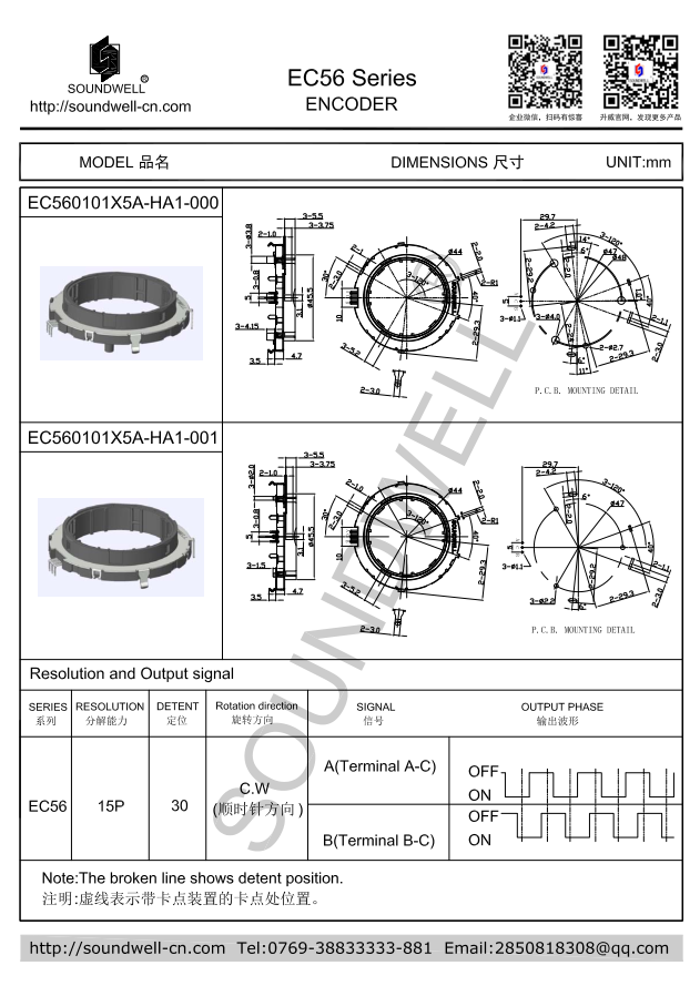 EC56中空旋轉(zhuǎn)編碼器規(guī)格書